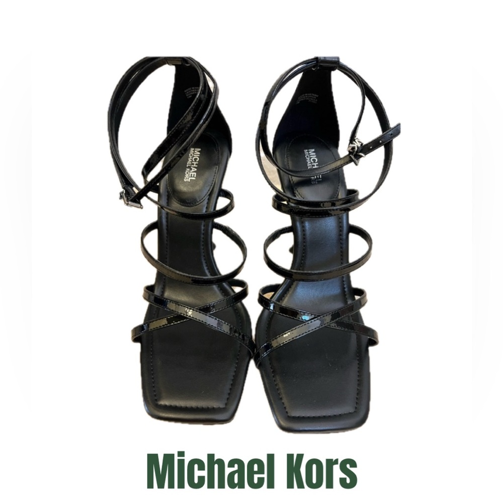SB17 Michael Kors Women’s Imani Patent Leather Sandal Size 10 M